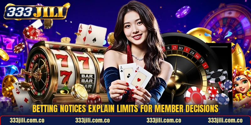 Betting notices explain limits for member decisions