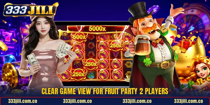 Clear game view for Fruit Party 2 players