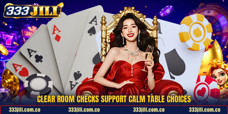 Clear room checks support calm table choices Clear room checks support calm table choices