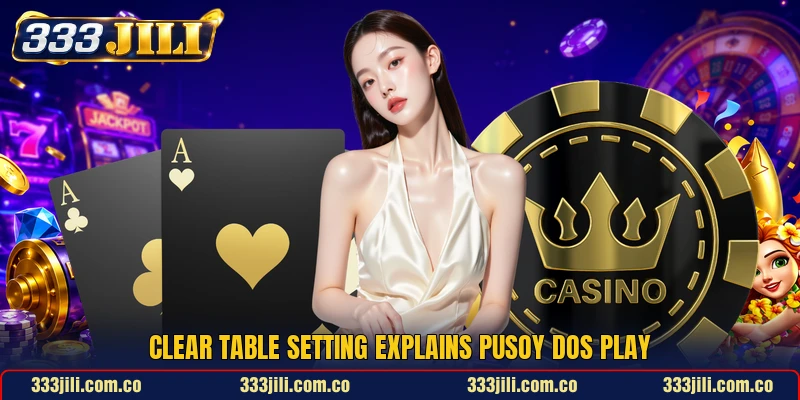 Clear table setting explains Pusoy Dos play