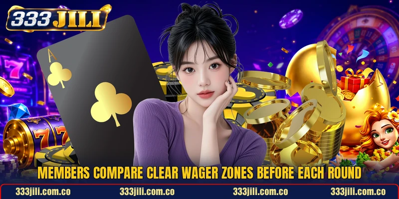 Members compare clear wager zones before each round