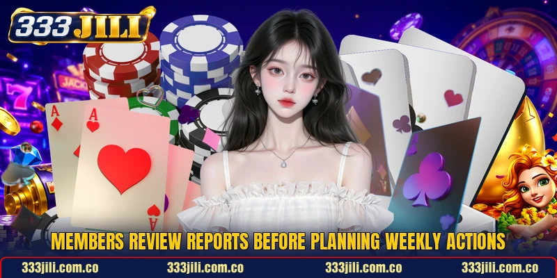 Members review reports before planning weekly actions