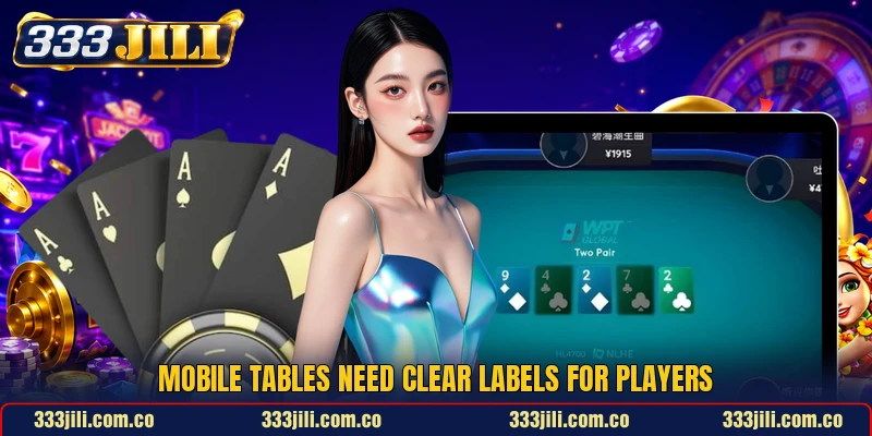 Mobile tables need clear labels for players