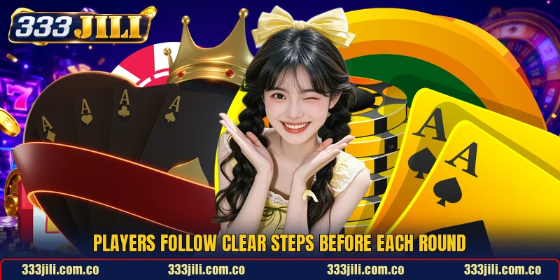 Players follow clear steps before each round