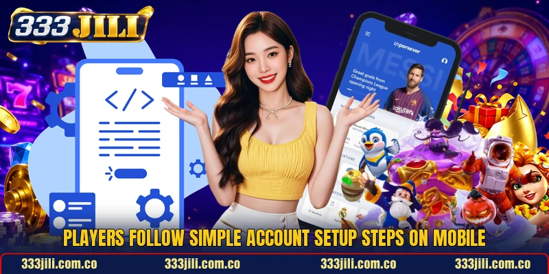 Players follow simple account setup steps on mobile