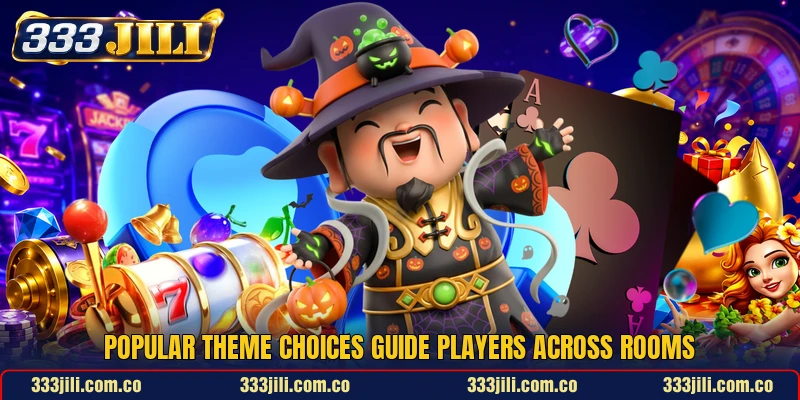 Popular theme choices guide players across rooms Popular theme choices guide players across rooms