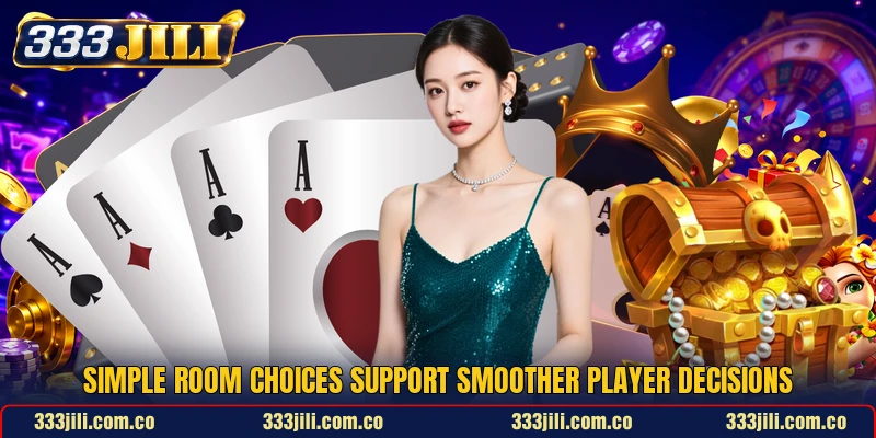 Simple room choices support smoother player decisions